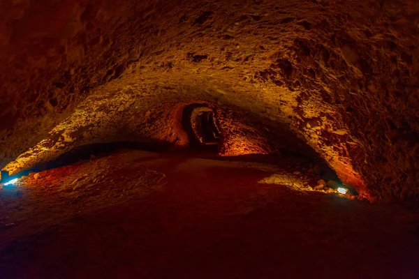 Starożytny Tunel Las Medulas Starożytne Kopalnie Złota Pobliżu Ponferrady Hiszpanii — Zdjęcie stockowe