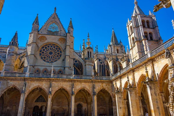 İspanyol kasabası Leon 'daki Katedral' de manastır..