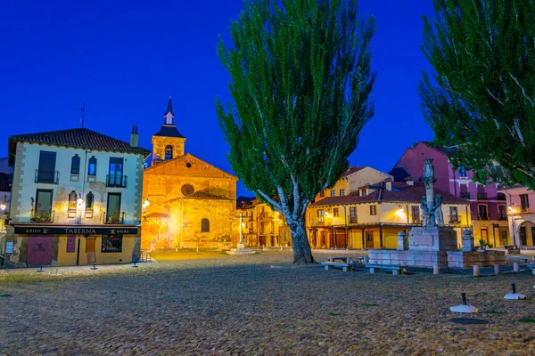 stock image Sunrise view of Church of Santa Maria at Plaza del Grano in Spanish town Leon.