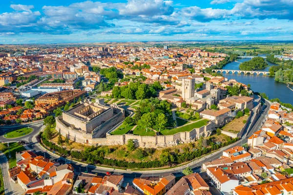 stock image Panorama view of Spanish town Zamora.