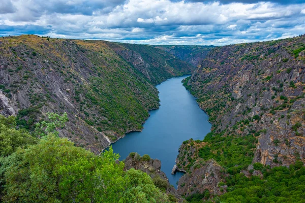 stock image Panorama view of river Douro from Mirador del Picon de Felipe viewpoint in Spain.