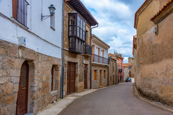 Street in the village San Felices de los Gallegos , Spain.