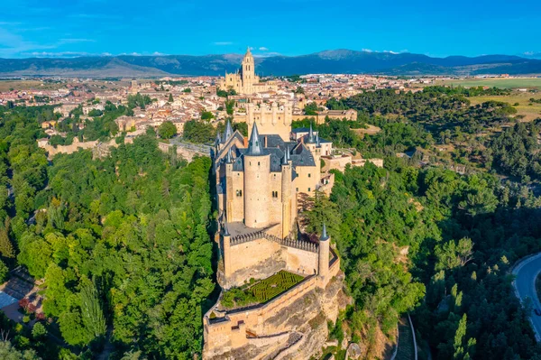 Widok Panoramiczny Hiszpańskie Miasto Segovia — Zdjęcie stockowe