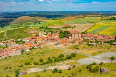 İspanyol şehri Atienza 'nın hava manzarası.
