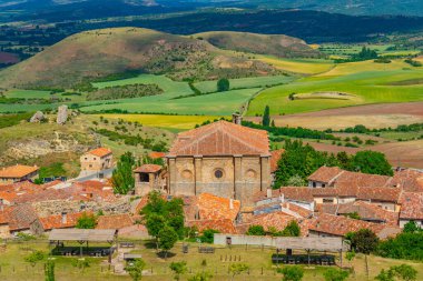 İspanyol şehri Atienza 'nın hava manzarası.