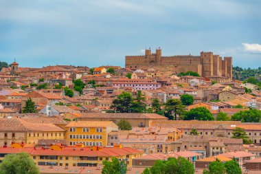 İspanyol kenti Siguenza 'nın Panorama manzarası.