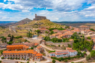 İspanyol şehri Atienza 'nın hava manzarası.