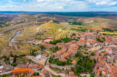 İspanyol şehri Atienza 'nın hava manzarası.