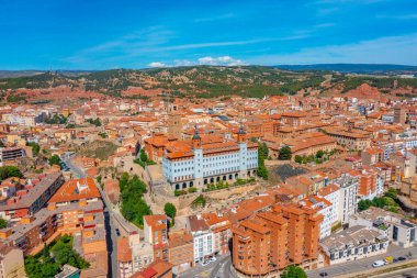 İspanyol kasabası Teruel 'in hava manzarası.