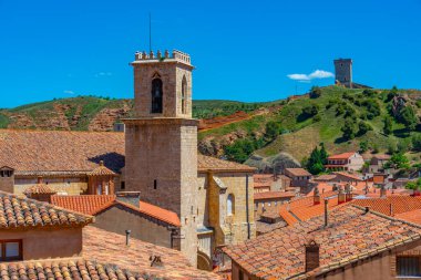 İspanyol kasabası Daroca 'nın havadan görünüşü.
