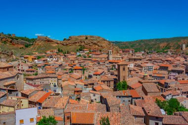 İspanyol kasabası Daroca 'nın havadan görünüşü.