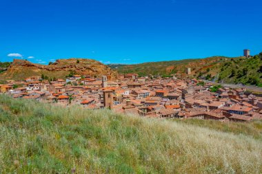 İspanyol kasabası Daroca 'nın havadan görünüşü.