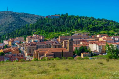 İspanyol kasabası Soria 'nın Panorama manzarası.