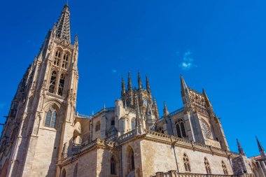 İspanyol kasabası Burgos 'taki katedralin manzarası.