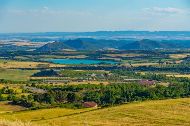 İspanya 'daki Aragon bölgesinin tarım manzarası.