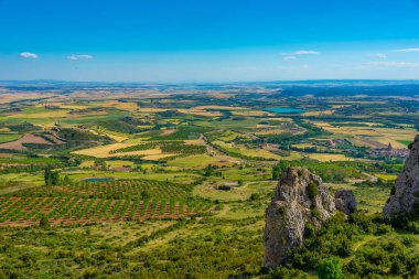 İspanya 'daki Aragon bölgesinin tarım manzarası.