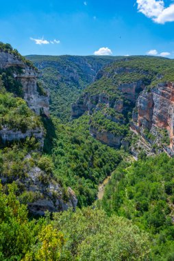 Sierra 'nın doğal parkı ve İspanya' nın Guara kanyonları..
