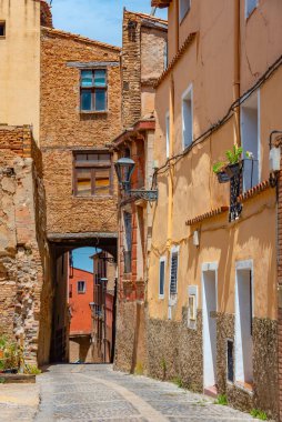 İspanyol kenti Tarazona 'da Ortaçağ Caddesi.