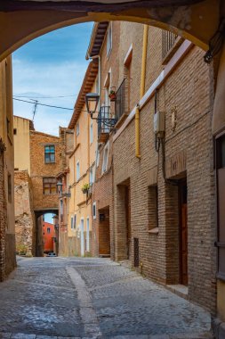 İspanyol kenti Tarazona 'da Ortaçağ Caddesi.