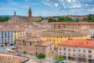 İspanyol şehri Tarazona Panorama Manzarası.