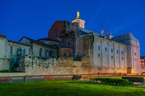 Nattutsikt Över Katedralen Spanska Valladolid — Stockfoto
