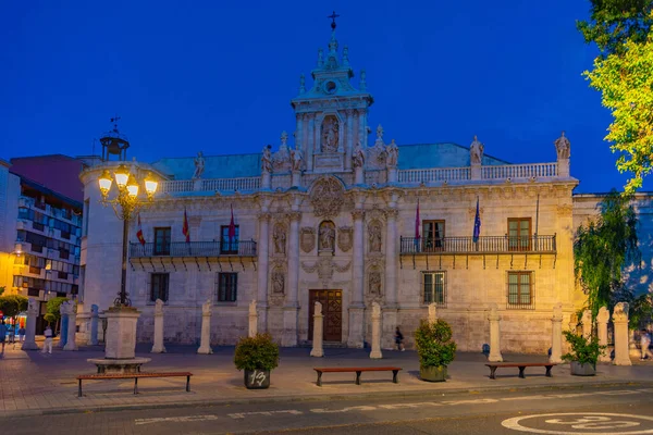 Vista Nocturna Universidad Valladolid España — Foto de Stock