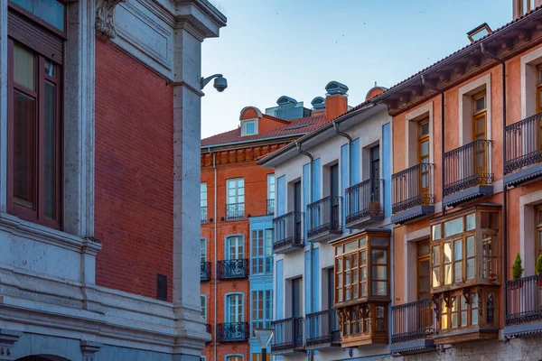 stock image Historical houses in Spanish town Valladolid.