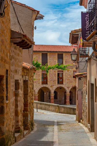 stock image Medieval street in the old town Of Siguenza, Spain.