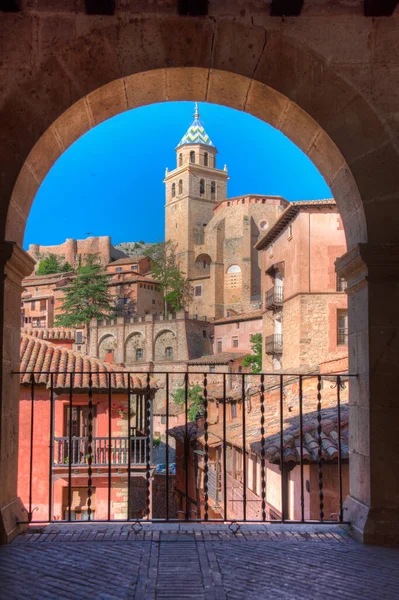 Vista Catedral Albarracin España — Foto de Stock