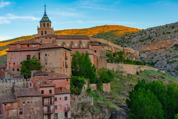 Vista Del Atardecer Catedral Albarracin España — Foto de Stock