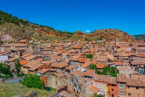 stock image Aerial view of Spanish town Daroca.