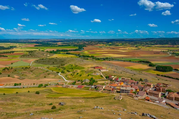 stock image Aerial view of Gormaz village in Spain.