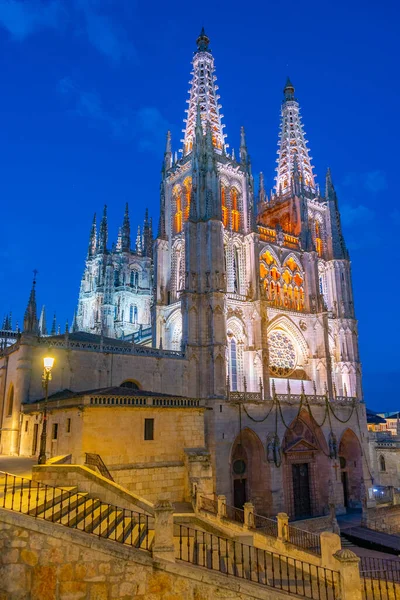 Vista Noturna Catedral Cidade Espanhola Burgos — Fotografia de Stock