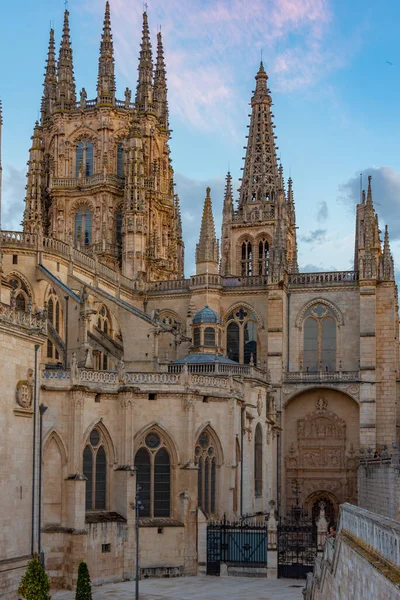 Vista Del Atardecer Catedral Ciudad Española Burgos — Foto de Stock