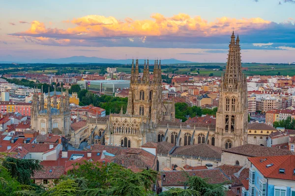 Sunset View Cityscape Burgos Spanyolország — Stock Fotó