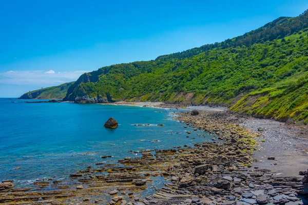 Stock image Akatxa irla island near San Juan de Gaztelugatxe church, Spain.