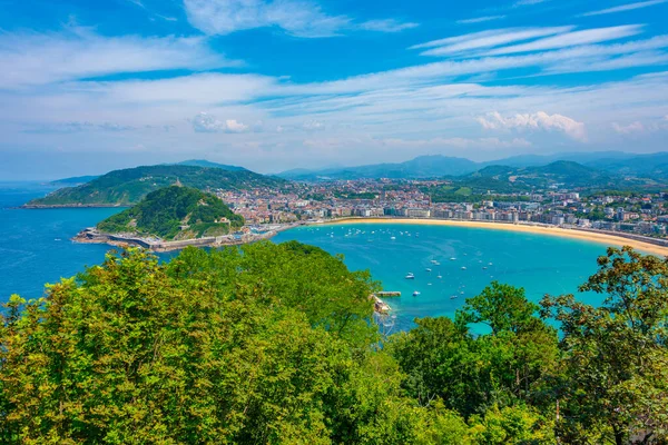Panoramablick Auf San Sebastian Vom Monte Igueldo Spanien — Stockfoto