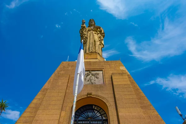 Estatua Jesucristo Con Vistas San Sebastián España — Foto de Stock