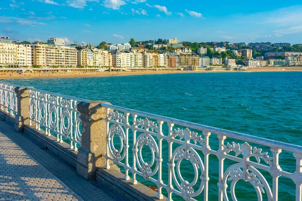 Pohled Přímořskou Promenádu San Sebastiánu Španělsko — Stock fotografie