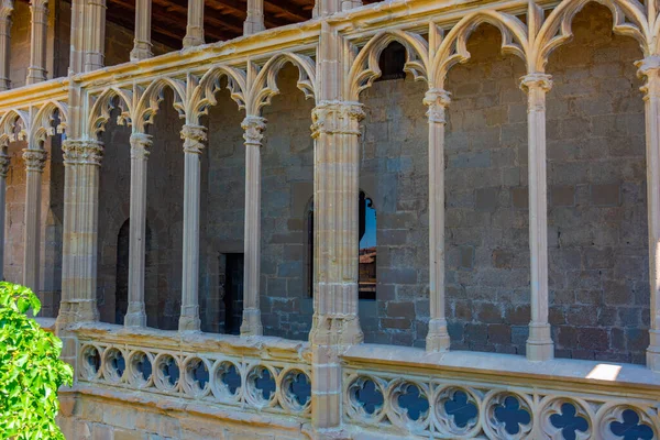 Arched Window Royal Palace Olite Spain — Stock Photo, Image