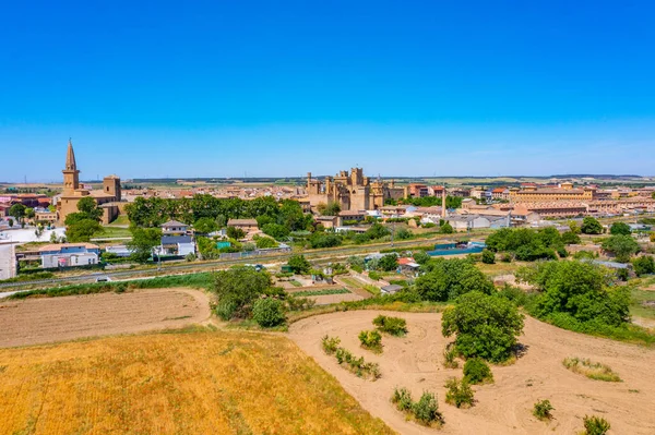 Panorama Pohled Královský Palác Olite Španělsku — Stock fotografie