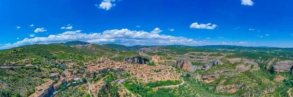 stock image Panorama view of Alquezar village in Spain.