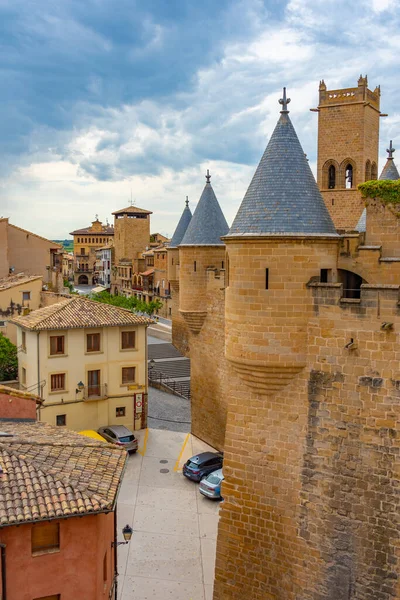 stock image Ramparts of the Royal Palace of Olite in Spain.