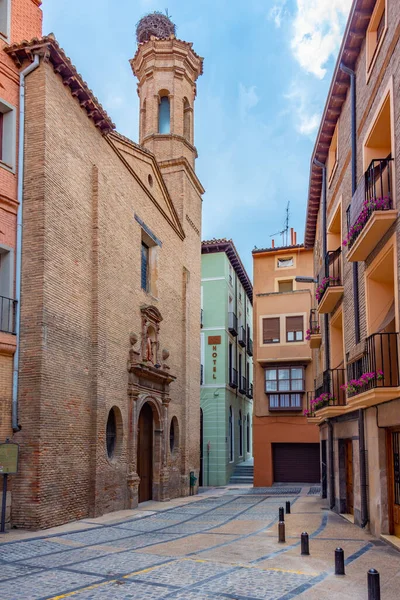 stock image Medieval street in Spanish town Tarazona.