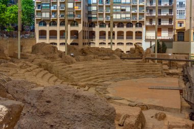 Zaragoza, İspanya 'daki Roma tiyatrosu.