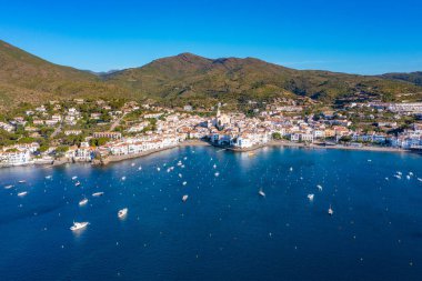 Panorama view of Spanish village Cadaques. clipart