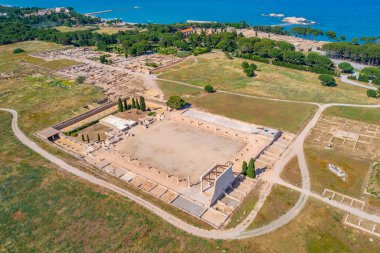 Roma harabelerinin Panorama manzarası Katalunya, İspanya 'da.
