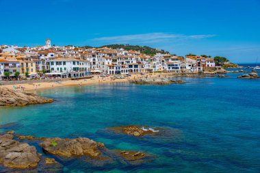 İspanyol köyü Palafrugell Panorama manzarası.