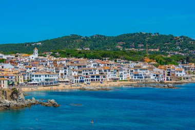 İspanyol köyü Palafrugell Panorama manzarası.