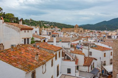 İspanya 'nın Tossa de Mar kentinin Panorama manzarası.